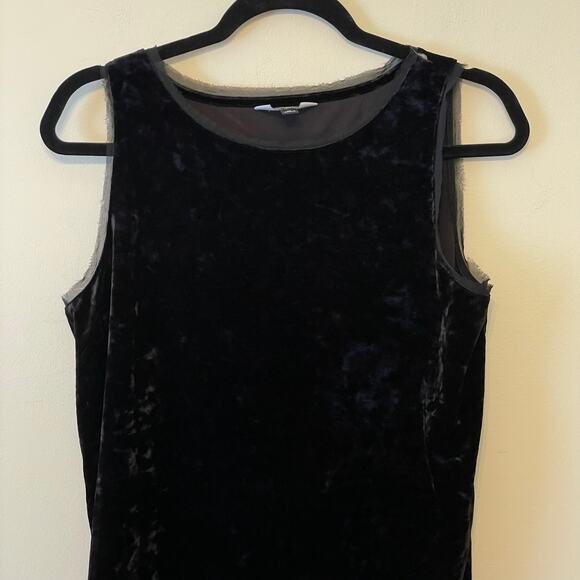 Simply Vera Vera Wang M tank top velvet sheer chiffon goth punk tunic black - Picture 2 of 7